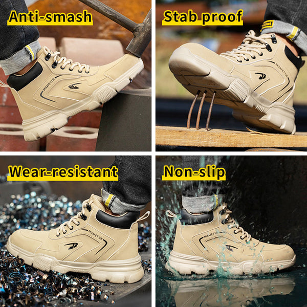 Men's Work Boots Steel Toe Safety Shoes Non-Slip Lightweight Industrial Sneakers