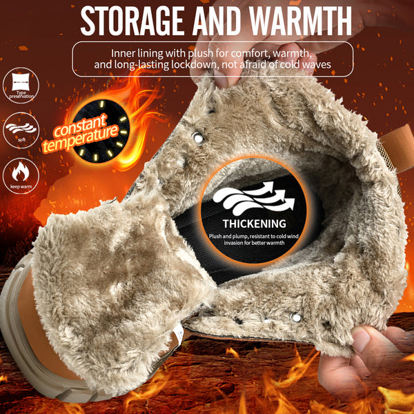 Steel Toe Work Boots for Men Women Fleece Lined Safety Shoes Warm Winter Snow Boots Industrial Sneakers