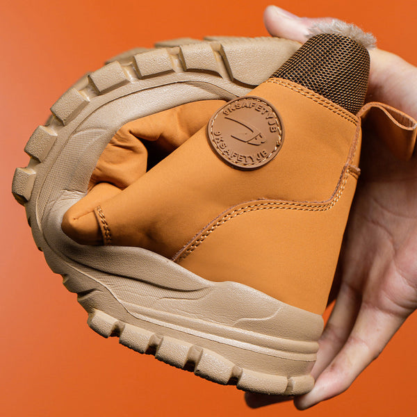 Steel Toe Work Boots for Men Women Fleece Lined Safety Shoes Warm Winter Snow Boots Industrial Sneakers