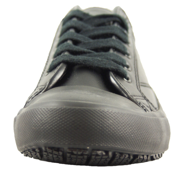 SRS Cheer Women's Slip and Oil Resistant Shoes Leather Black